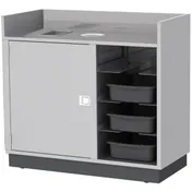 Lakeside 4610 Stainless Steel Mobile Bussing / Waitress Station, 49"W x 28"D x 46-1/4"H 1 image