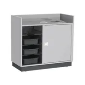 Lakeside 4610 Stainless Steel Mobile Bussing / Waitress Station, 49"W x 28"D x 46-1/4"H 3 image
