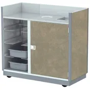 Lakeside 4612 Mobile Bussing Station, 49"W x 28"D x 46.25"H, Stainless Steel & Laminate Finish 1 image