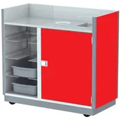 Lakeside 4612 Mobile Bussing Station, 49"W x 28"D x 46.25"H, Stainless Steel & Laminate Finish 3 image
