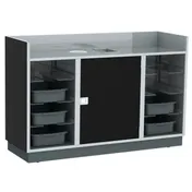 Lakeside 4618 Mobile Bussing Station, 70"W, Stainless Steel, Plastic Laminate Finish, 5" Swivel Wheels 1 image