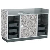 Lakeside 4618 Mobile Bussing Station, 70"W, Stainless Steel, Plastic Laminate Finish, 5" Swivel Wheels 3 image