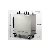 Lakeside 6209 Mobile Enclosed Two Stack Heated Dish Dispenser for 8 1/4" to 9 1/8" Dishes 5 image