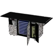 Lakeside 6855 99" Mobile Modular Breakout Dining Station, Enclosed Base w/ Storage, (3) Interior Compartments 1 image