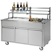 Lakeside 79864 72" Wilson Portable Back Bar with Stainless Steel Interior and Exterior 1 image