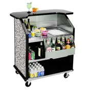 Lakeside 884 43" Portable Bar with Laminate Finish, Removable 7-Bottle Speed Rail, and 40 lb. Ice Bin 4 image