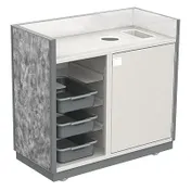 Lakeside 98412 Mobile Bussing Station, 49"W x 28"D x 46.25"H, Stainless Steel, Plastic Laminate Finish 1 image