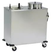 Lakeside E6210 Mobile Enclosed 2-Stack Dish Dispenser w/ 10-1/8" Dish Size, Heated 1 image