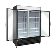 Maxx Cold MXM2-48RBHC 54" Merchandiser Refrigerator in Black w/ 2 Glass Door, 48 cu.ft. 2 image