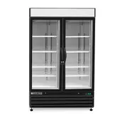 Maxx Cold MXM2-48RBHC 54" Merchandiser Refrigerator in Black w/ 2 Glass Door, 48 cu.ft. 3 image