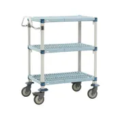 Metro MQUC2436G-35 MetroMax Q Polymer 2-Shelf Utility / Bus Cart - 24" x 36" x 40" 1 image