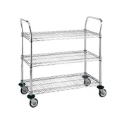 Metro MW702 Super Erecta MW Standard Duty Utility Cart w/ 3 Wire Shelves - 18" x 24" x 38" 1 image
