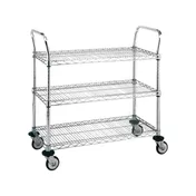Metro MW712 Super Erecta MW Standard Duty Utility Cart w/ 3 Wire Shelves - 24" x 36" x 39" 1 image