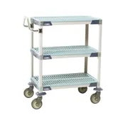 Metro MXUC1830G-35 MetroMax 3-Shelf Plastic Shelving Utility Cart - 18" x 30" x 39.25" 1 image