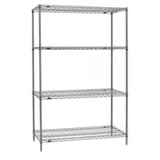 Metro SE-184874K4-S-4 Super Erecta 4-Shelf Wire Shelving Starter Unit, Gray Epoxy - 18" x 48" x 74" 1 image