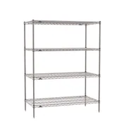 Metro SE-215463K4-S-4 Super Erecta 4-Shelf Wire Shelving Starter Unit, Gray Epoxy - 21" x 54" x 63" 1 image