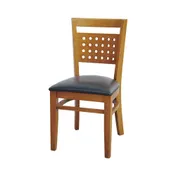 MKLD A6259 BV Indoor Side Chair with Wood Back and Upholstered Seat, Black Vinyl, Beechwood Frame 1 image