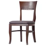 MKLD A6790 BV Indoor Biedermeier Side Chair with Wood Back and Upholstered Seat, Black Viny 1 image