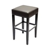 MKLD ABS002 - Backless Bar Stool, Square Vinyl Seat, Beechwood Frame, Footrest, Plastic Glides 1 image
