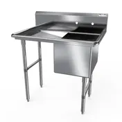 NBR Equipment 1SS-182414L18 40" One Compartment Sink, 18"W x 24"L Bowl With Left-Hand Drainboards 1 image
