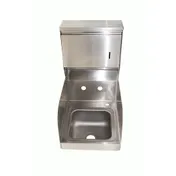 NBR Equipment HS1-W2-LR-TD 9" Wall Mounted Hand Sink without Faucet / with Soap&Towel Dispenser-18 g 1 image