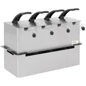 Nemco 10969 Quadruple Condiment Dispenser, 23" W x 14" D x 12" H, Stainless Steel, 4 Pumps, NSF 1 image