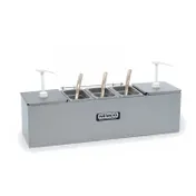 Nemco 88100-CB-2 Roll-A-Grill Station, Ct, 25.75"W x 8"D, SS, 2H Pump, 2 x 3-qt & 3 x 1.1-qt Pans 1 image