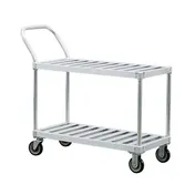 New Age 1420 Aluminum 2 T-Bar Shelves Utility Cart w/ 1000 lb Capacity 1 image
