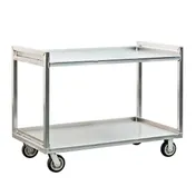 New Age 97180 Aluminum 2-Shelf Correctional Utility Cart w/ 1500 lbs. Capacity 1 image