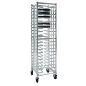 New Age 97720 20 Slot Aluminum Mobile Universal Pizza Pan Rack for 12"-16" Pans 1 image