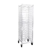 New Age 97722 20 Slot Aluminum Mobile Universal Pizza Pan Rack for 10"-18" Pans 1 image