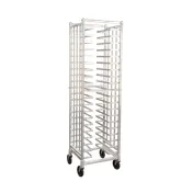 New Age 99309 20 Slot Aluminum Mobile Universal Pizza Pan Rack for 14"-18" Pans 1 image