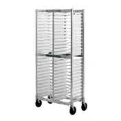 New Age NS603A 52 Slot Aluminum Mobile Universal Pizza Pan Rack for 10"-16" Pans 1 image
