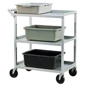 New Age NS745 Aluminum 3-Shelf Correctional Utility Cart w/ 350 lbs. Capacity 1 image