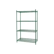Nor-Lake SSG46-4 Epoxy Coated 4-Tier Green-Kote Shelving Kit for Walk-In Coolers/Freezers - 4' x 6' 1 image