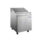 Norpole NP1R-SW 27" 1-Door Sandwich and Salad Prep Table, 8 Pans, Stainless Steel 1 image