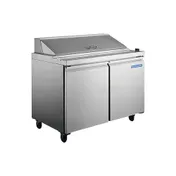 Norpole NP2R-SW 47" 2-Door Sandwich and Salad Prep Table, 12 Pans, Stainless Steel 1 image