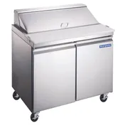 Norpole NP2R-SW36 36" 2-Door Sandwich and Salad Prep Table, 10 Pans, Stainless Steel 1 image