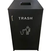 Oak Street M8560-BLK 25-Gal Recycling Unit, Black Laminate, 7.875" x 7.875" Opening, Swing Door 1 image