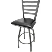 Oak Street SL135C1S-CCS Swivel Bar Stool, Ladder Back, 4° Import Slant, 16-Gauge 1-1/4" Steel Tubing 1 image