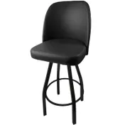 Oak Street SL2136-BLK Swivel Bar Stool - Upholstered Bucket Seat, Black Powder Coat, 4° Slant, Poly Glides 1 image