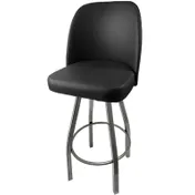 Oak Street SL2136-CCS-BLK Chrome Swivel Bar Stool, Bucket Seat, Waterfall Front, Black Vinyl, ClearCoat, Footring 1 image