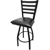 Oak Street SL2301S Swivel Bar Stool, Ladder Back, Powder-Coated Frame, 1-1/4" Steel Tubing, Ball Bearings 1 image