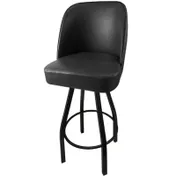 Oak Street SL3136-BLK Swivel Bar Stool - 4-1/4" Thick Black Vinyl Bucket Seat, Powder Coat Frame, Footring 1 image