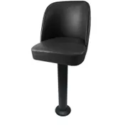 Oak Street SL6133DOM Swivel Bar Stool - Upholstered Bucket Seat, Powder Coat Black Pedestal, 51 Ball Bearings 1 image