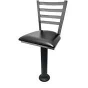 Oak Street SL6135C Swivel Bar Stool, Ladder Back Clear Coat, Black Powder Coat Pedestal, 51 Ball Bearings 1 image