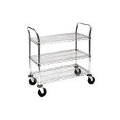Olympic J1836WC-3-SR POS Chrome 3-Shelf Wire Utility Cart, 18"x36", 900 lb Capacity, NSF 1 image