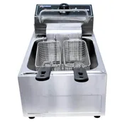 Omcan USA 39371 Full Pot Countertop Electric Fryer w/ 13.23 lbs Capacity, 2 Baskets, 220V/60/1 2 image