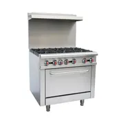 Omcan USA 46151 36" Liquid Propane Gas Restaurant Range w/ (6) Open Burners, (1) Standard Oven, 211.000 BTU 1 image