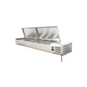 Omcan USA 46497 78" (Rs-Cn-0009-Pss) Refrigerated Topping Rail, 9 Pan Capacity 1 image